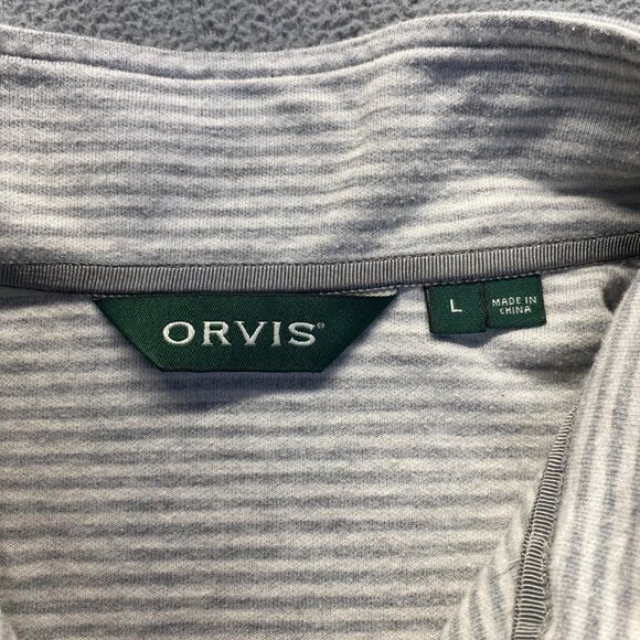Orvis‎ Sweatshirt Mens Size Large Grey  Quarter Zip Mock Pullover - Picture 3 of 13